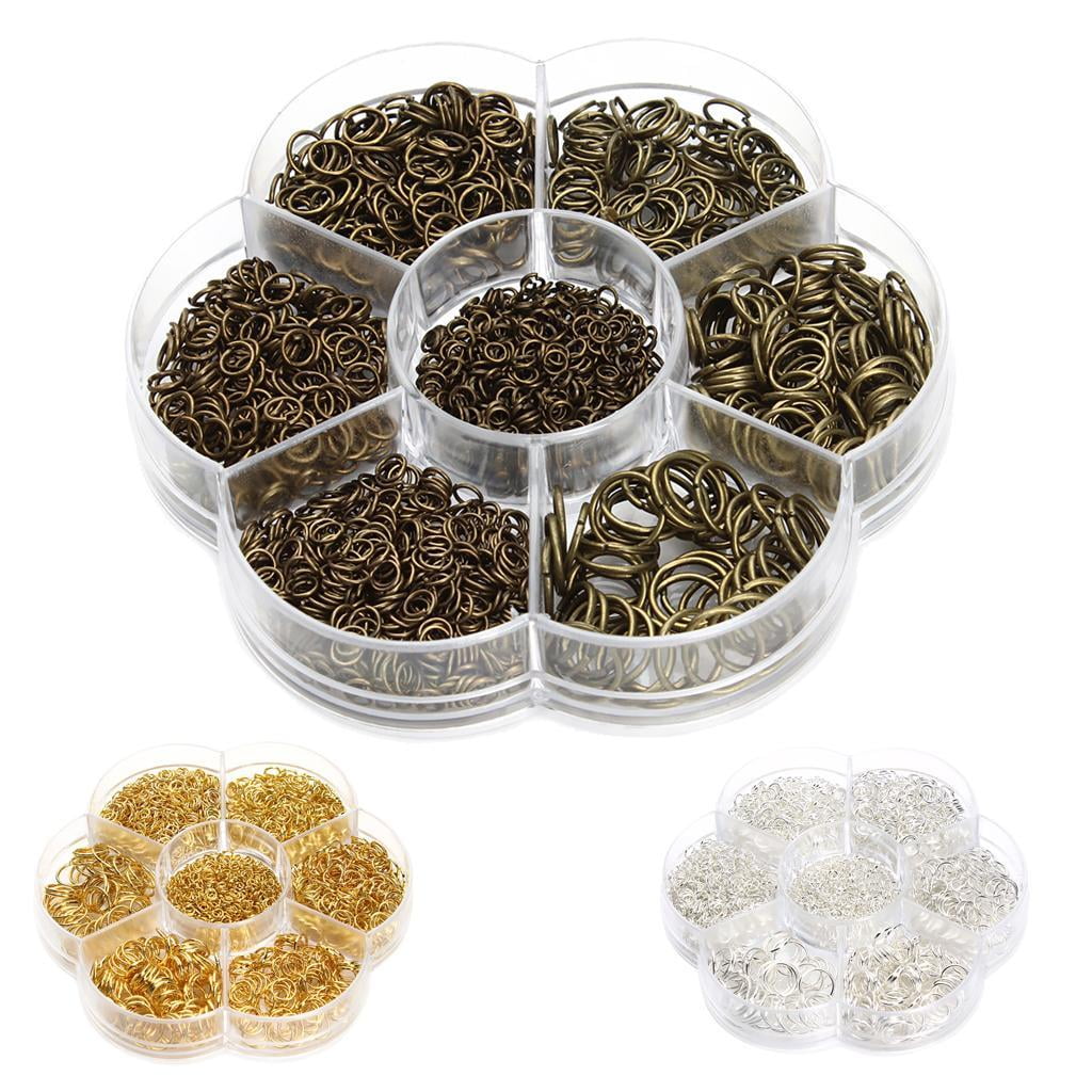 Yunhgft 2900 Pieces Iron Jump Rings For Jewelry Making DIY Metal Findings Mix Sizes Gold