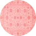 thumbnail image 1 of Ahgly Company Indoor Round Oriental Red Traditional Area Rugs, 5' Round, 1 of 4
