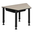 thumbnail image 5 of Regency 36 x 23 x 19 in Trapezoid Height Adjustable Kids Learning School Desk with Book Storage- Maple, 5 of 7