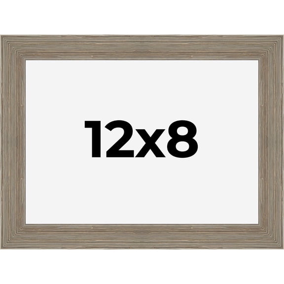 12x8 Frame Gray Barnwood Rustic Solid Wood Picture Frame | 1.5 Inch Moulding Width | Includes UV