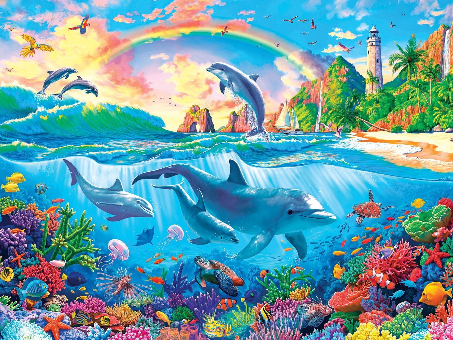 Kodak 550 Piece Jigsaw Puzzle - Dolphin Paradise by Image World
