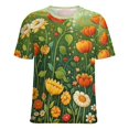 thumbnail image 5 of Nostalgic Vintage Floral Women's Short Sleeve Tops Casual Blouses T Shirt, 5 of 6