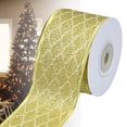 thumbnail image 3 of Cinta navideña con borde de alambre, decoraciones creativas para tartas, multiusos, para Navidad. Cuadros dorados 5cm, 3 of 9