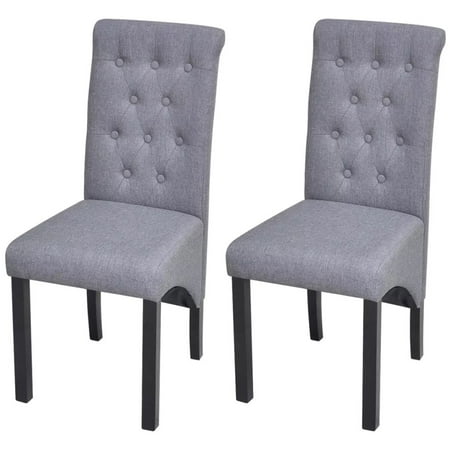 Dining Chairs 2 pcs Fabric Upholstery Dark Gray