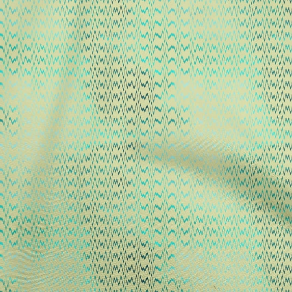 oneOone Silk Tabby Light Yellow Fabric Ikat Quilting Supplies Print Sewing Fabric By The Yard 42 Inch Wide