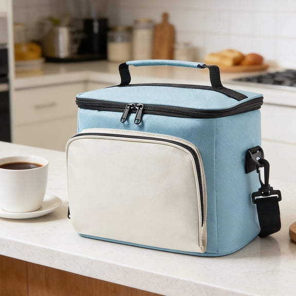 Insulated Lunch Bag – 9.8 Inch Cooler Tote with Front Pocket & Shoulder Strap for Work, School & Picnic