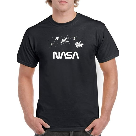 NASA Nasa Floating Objects Banner T-Shirt Men -NASA Designs, Male 5X-Large