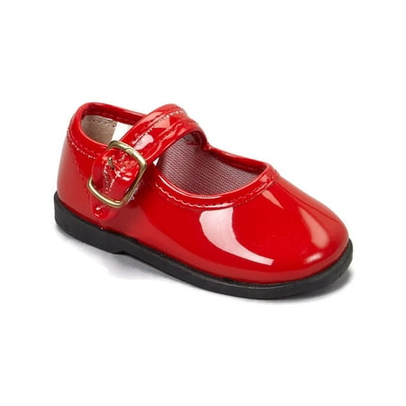 

Patent Mary Janes Shoes Girls Infant and Toddler 1-10 Red BLK WHT Pink Beige NEW