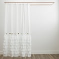 thumbnail image 5 of Shaina White Farmhouse Shower Curtain 72 x 72 with Shabby Chic Ruffles and French Country Style Buttons - Modern Farmhouse Fabric, 5 of 5