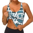 thumbnail image 3 of Picia Modern Furniture Sports Bra for Women,Padded Strappy Sports Bras Medium Support Yoga Bra with Removable Cups,Running Yoga Bra-X-Large, 3 of 9