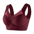 thumbnail image 2 of UoCefik Zenchic Bras for Seniors Seamless Wireless Posture Correcting Push Up Bra Anti Sagging Full Coverage Ice Silk Bra Wine X-Large, 2 of 4