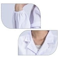 thumbnail image 6 of JUNTEX Women Men Unisex Long Sleeve White Lab Coat Notched Lapel Collar Button Down Medical Nurse Doctor Uniform Tunic Blouse with Pockets S-3XL, 6 of 15