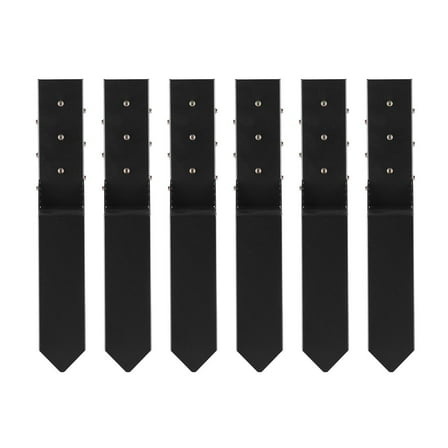 Fence Post Anchor Repair Kit 6 Pack, 3.5x3.5 inch Steel Post Stakes, Ground Spike for Wood Fence Repair, Heavy Duty Fence Support - Secure & Stabilize