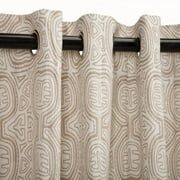 Sunbrella Outdoor Curtain with Nickel Plated Grommets in Kuna Sand 50 in x 84 in