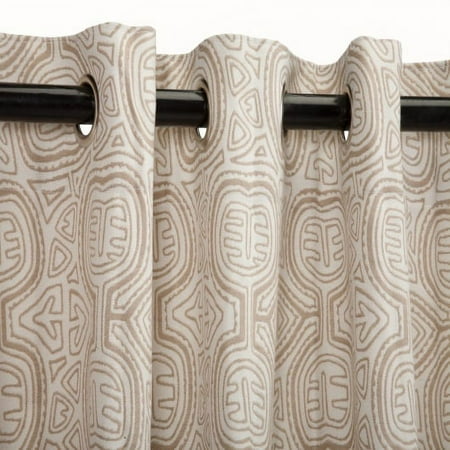 Sunbrella Outdoor Curtain with Nickel Plated Grommets in Kuna Sand 50 in x 84 in