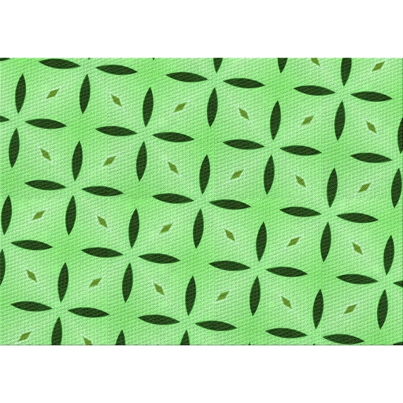 Ahgly Company Indoor Rectangle Patterned Jade Green Area Rugs, 8' x 10'