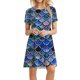 thumbnail image 1 of Vestido suelto de manga corta suelto informal liso para mujer Vestido estampado floral estampado clásico Fridja qw1640, 1 of 8