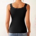 thumbnail image 4 of 2 Pack Lace Camisole Tank Tops for Women V Neck Soft Ribbed Cotton Cami Casual Stretch Lace Trim Cami Tunic Top, 4 of 6