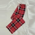 thumbnail image 7 of qolati Women's Pajama Pants Stretch Bottoms Elastic High Waisted Straight Legs Pant Plaid Print Loose Lounge Sleepwear Trousers, 7 of 7