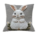 thumbnail image 2 of Tuvgenk 18x18 In Throw Pillow Covers Indoors Polyester Embroidered Pillowcases Multicolor Decor Rabbit for Patio, 2 of 6