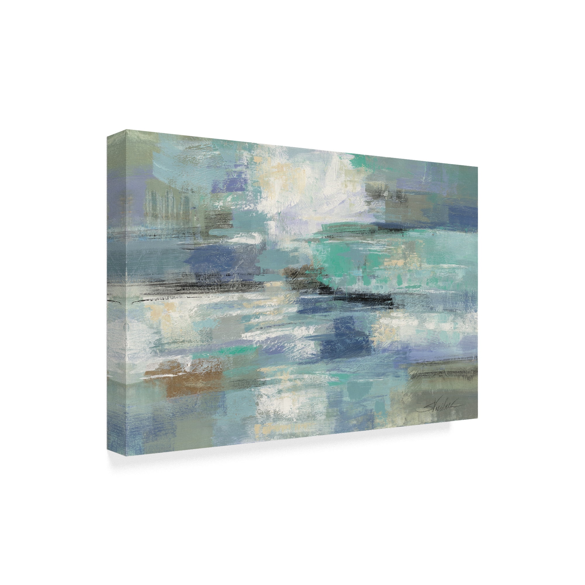 Trademark Fine Art 'Clear Water Blue and Grey' Canvas Art by Silvia Vassileva