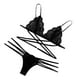 thumbnail image 3 of Lencería de encaje jinwen Bigworldlittlethings mujer XL negro, 3 of 8