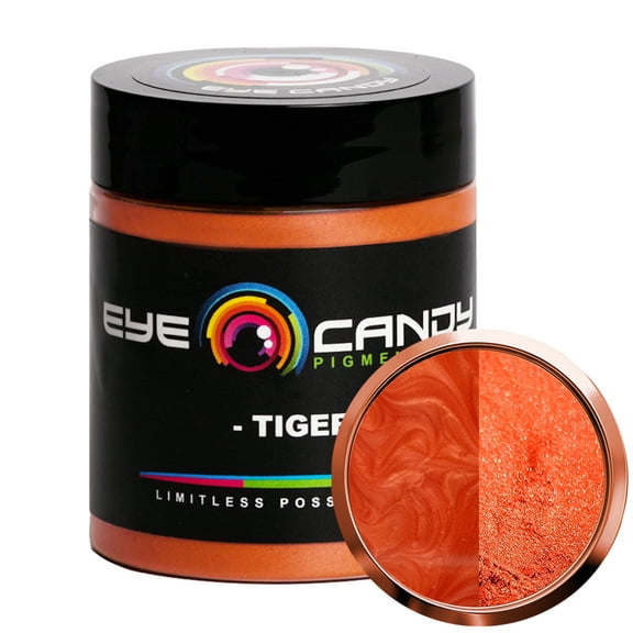 Eye Candy Mica Powder Pigment “Tiger Orange” (25g) Multipurpose DIY Arts and Crafts Additive | Woodworking, Epoxy, Resin, Natural Bath Bombs, Paint, Soap, Nail Polish, Lip Balm (Tiger, 25G)