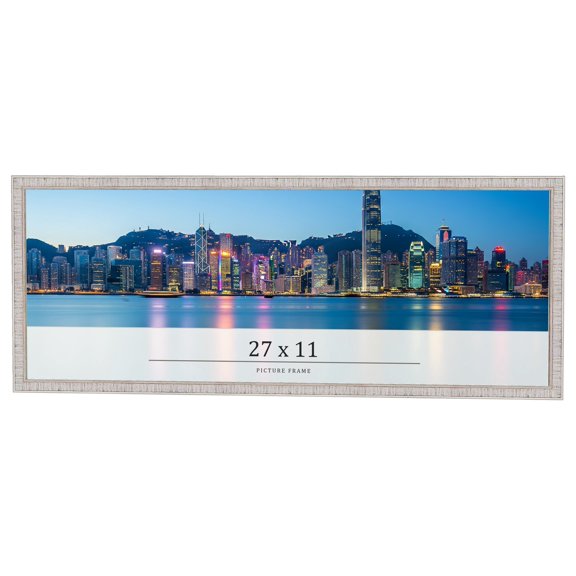 27x11 Frame White Real Wood Picture Frame Width 0.75 inches | Interior Frame Depth 0.5 inches |