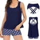 thumbnail image 1 of MKLEKYY Trajes De Baño Mujer Curvy Women Tankini Swimsuits For Women 3 Piece Bathing Suits Swim Tank Top With Boy Shorts And Bra Swimwear, 1 of 4