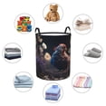 thumbnail image 5 of KLL White Purple Flower Chicken Waterproof Foldable Laundry Hamper Bucket with Handles for Storage Bin,Kids Room,Home Organizer (Medium ), 5 of 7