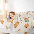 thumbnail image 4 of Manfei Lovely Capybara 7pcs Queen Bedding,Cute Orange Bedding Comforter Set Queen,Brown,Light Gray Reversible, 4 of 7
