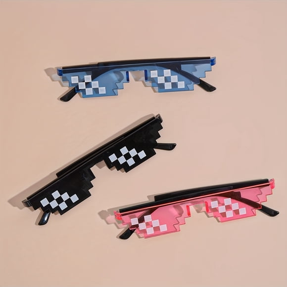 1 Pce Lunettes de Fête Mosaïque Amusantes - Lunettes Pixel Anime pour Accessoires Photobooth, Décoration de Fête Unique, Accessoires Esthétiques Mignons, Gadgets Cool, Articles Inhabituels, et Fournitures de Festival Amusantes