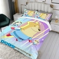 thumbnail image 3 of Perros en el Espacio Conjunto de sábanas temático, trío de piezas, cómodo y amigable con la piel, diseño único, regalo de decoración para el hogar para familiares, amigos y fans,135cm *200cm, 3 of 6