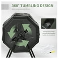 thumbnail image 5 of Tumbling Compost Bin Outdoor 360° Dual Chamber Rotating Composter 43 Gallon, Black, 5 of 9