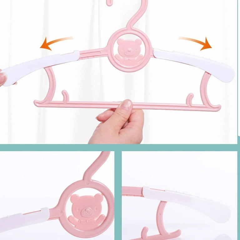 10pcs Baby Clothes Hanger Flexible Racks Clothing Display Kids Hangers  Seamless Adjustable Children Coats Hanger Nordic Powder 