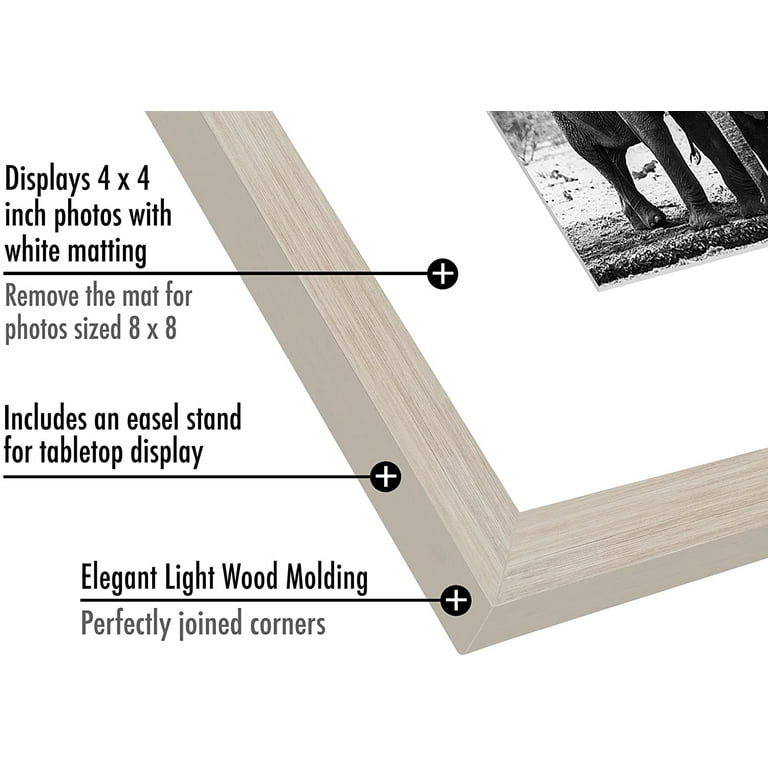 PosterPalooza 4x4 Frame with Mat - Silver 8x8 Frame Wood Made to Display  Print or Poster Measuring 4 x 4 Inches with White Photo Mat - ShopStyle