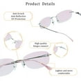 thumbnail image 3 of LifeArt Pure Titanium Frame Glasses/Blue Light Blocking Reading Glasses, Reduce Eyestrain,Stylish for Women(Pink,+0.50 Magnification), 3 of 5