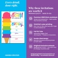 thumbnail image 4 of Rainbow Ice Cream Cone Birthday Invitations for Kids, 20 Fill-In Cards with Envelopes, 5x7 Children's Birthday Party Invitations, Birthday Party Supplies, Made in USA by Amanda Creation, 4 of 9