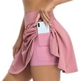 thumbnail image 4 of Alove Women's 2.76 Inch Wiastband Tennis Skirts Lining Shorts With 3 Pockets, 4 of 6