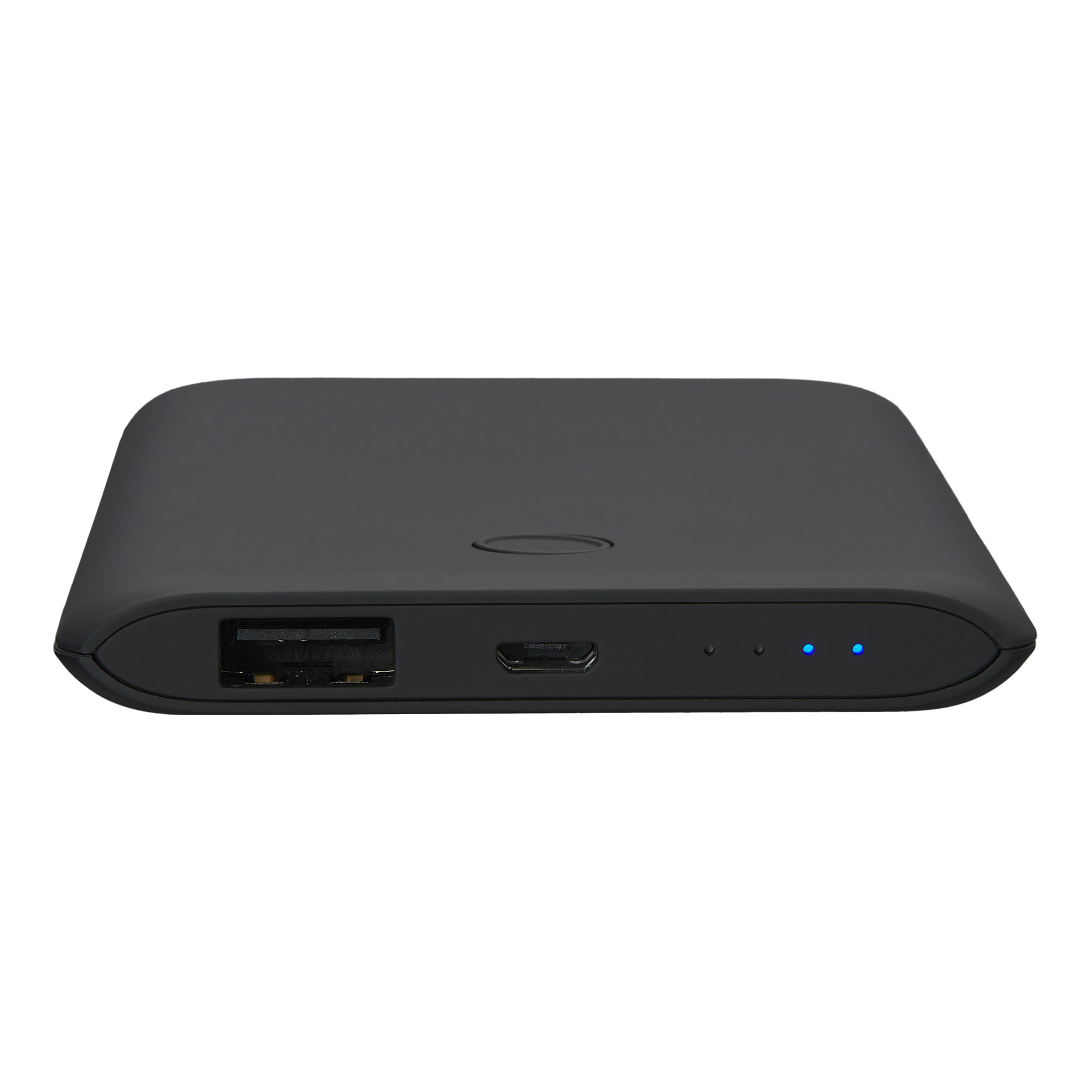 Batería portátil delgada onn de 5,000 mAh con puertos Micro-USB y USB-A, tamaño compacto, indicadores LED, negro - compatible con iPhone, iPad, AirPods, Samsung Galaxy, Note, Pixel y más 4