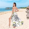 thumbnail image 6 of FORMRS Womens Long Sarong Beach Wrap Semi-Sheer Bikini Skirt Bathing Swimsuit Cover Up, Retro Flower, 6 of 7