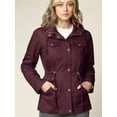 thumbnail image 2 of Made by Johnny Women's Pop of Color Anorak Parka Jacket S WINE, 2 of 6