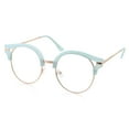 thumbnail image 1 of grinderPUNCH Cat Eye Trendy Round Metal Frame Clear Adult Glasses for Womens, Blue, 1 of 5