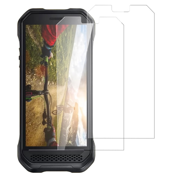 Nakedcellphone Compatible with Verizon Kyocera DuraForce Ultra 5G UW (E7110) Tempered Glass Screen Protector - Twin Pack - Clear Transparent 9H Hard Scratch Guard Crack Saver