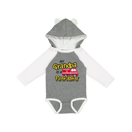 

Inktastic My Grandpa is a Firefighter with Fire Truck Gift Baby Boy or Baby Girl Long Sleeve Bodysuit