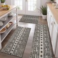 thumbnail image 2 of Geometric Diamond Striped Pattern Kitchen Rugs Sets Of 3,Kitchen Runner Rugs Non Skid Washable,Decorative Kitchen Floor Mats for Kitchen,Sink,Laundry,17"x30"+ 17"x47" + 17"x59", 2 of 6