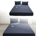 thumbnail image 1 of SIfdSeng Get it Fast Solid Color Bed Cover Class A Full Solid Color Washed Baby and Grade Bedspread Cover Imitation Pure Bed Sheet, 1 of 5