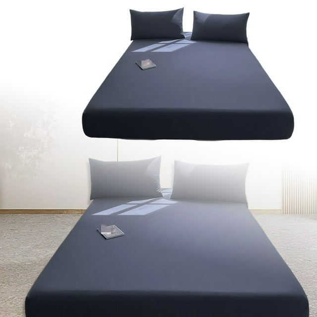 SIfdSeng Get it Fast Solid Color Bed Cover Class A Full Solid Color Washed Baby and Grade Bedspread Cover Imitation Pure Bed Sheet