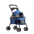 thumbnail image 2 of TidBay 4 Wheels Dog Cat Stroller, Outdoor Travel Pet Folding Stroller, Dog Cat Cage Stroller with Cup Holder, Breathable and Visible Mesh for Small Dog, 2 of 6
