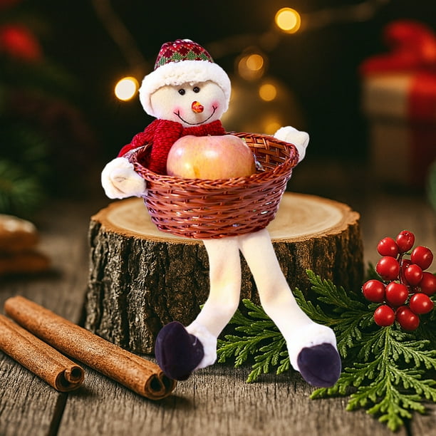 Christmas Doll Basket Santa Claus Candy Fruit Basket Decoration Supplies Christmas Basket Decoration